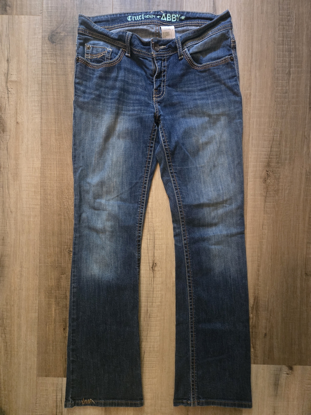 Cruel Girl Abby Flare Jeans - Blue Denim